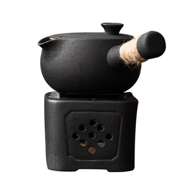 Coarse Pottery Side Handle Teapot Hand Boiled Teapot