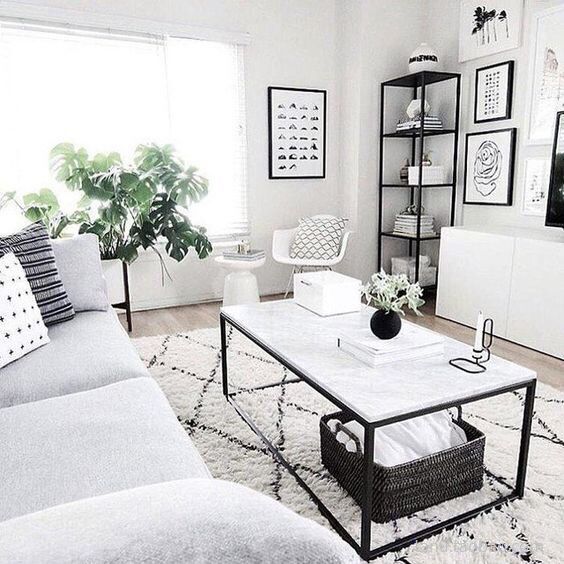 Black And White Rhombus Living Room Line Carpet