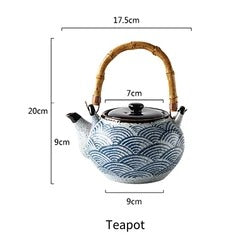 Wave ceramic hand-painted teapot