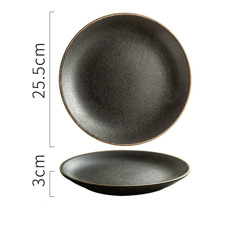 Creative Frosted Black Simple Fashion Ceramic Plate