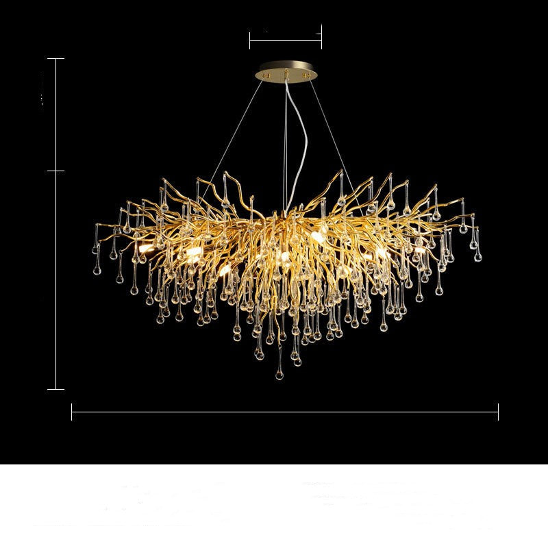 Postmodern Light Luxury Chandelier Water Drop Crystal Lamp Atmosphere
