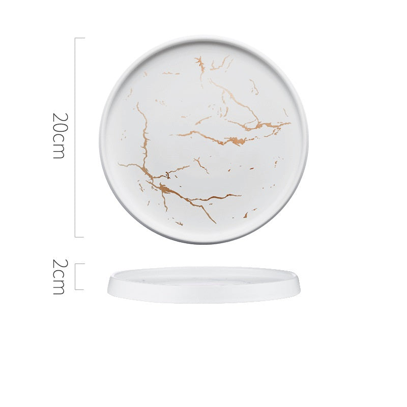 Nordic Style Marble Plate Household Ceramic Dish