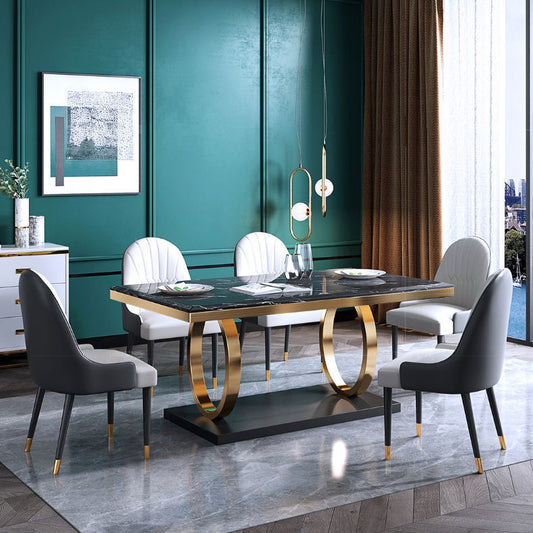 Modern Household Simple Slate Dining Table And Chair Combination