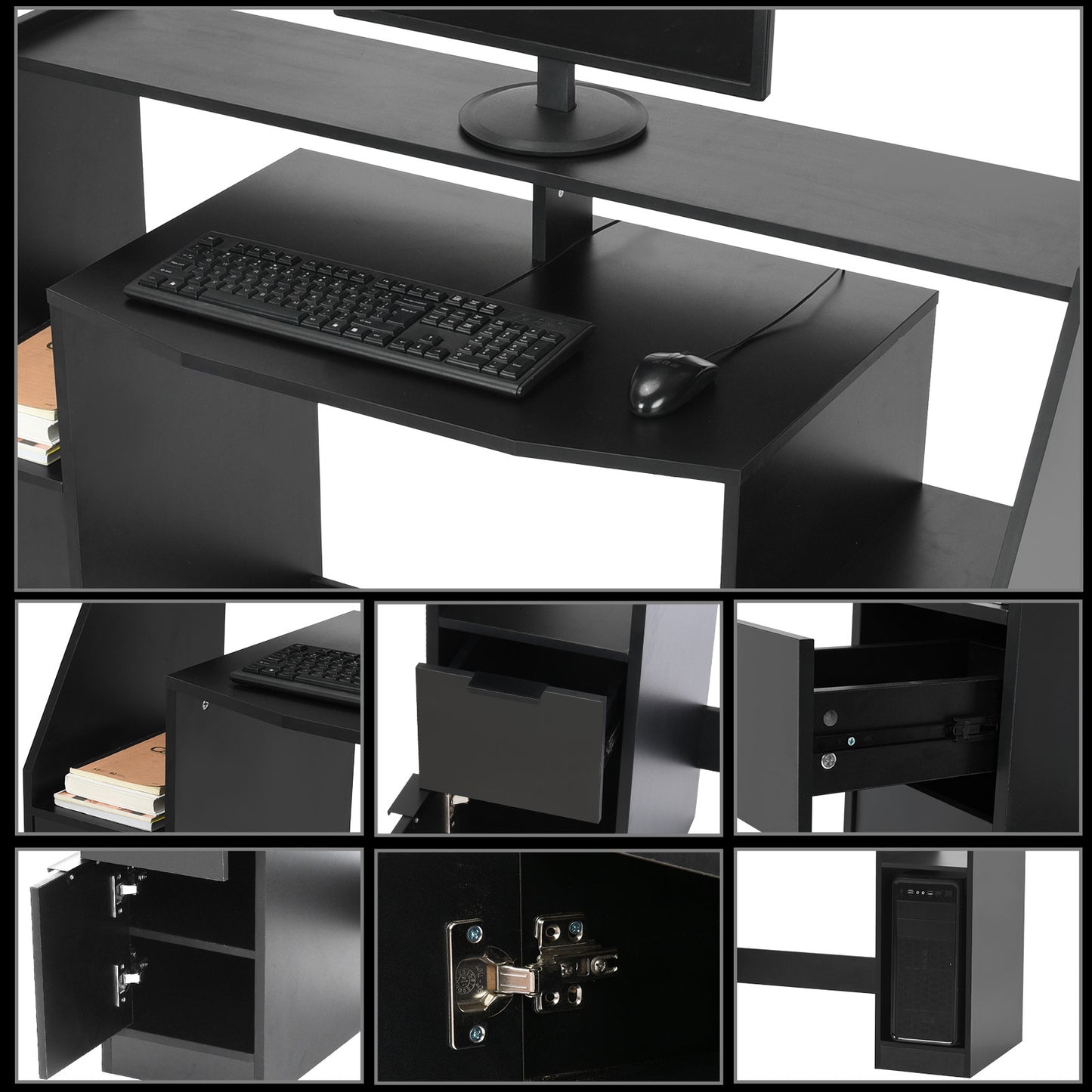 Modern  PC Laptop Desk Study Table Workstation Gaming Desk With Led
