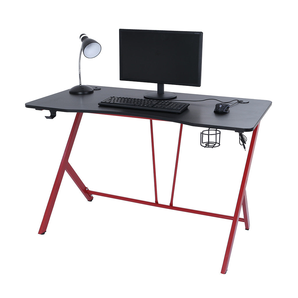 Gaming Desk 47.2 Inches Home Office Computer Table, Black Gamer Workstation