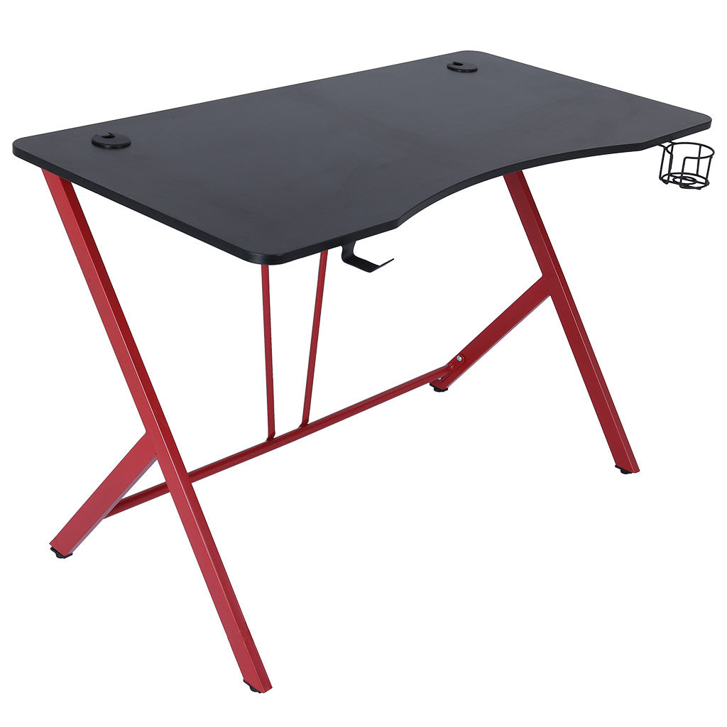 Gaming Desk 47.2 Inches Home Office Computer Table, Black Gamer Workstation