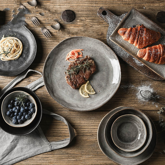Kiln Into Ceramic Tableware Creative Hotel Steak Plate