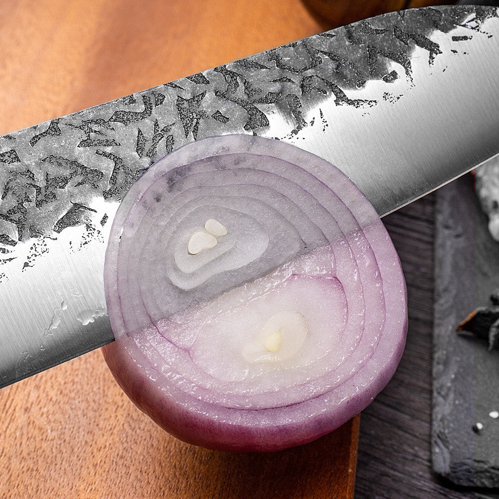 Handmade Hammered Forged Santoku Knife Chef Knife