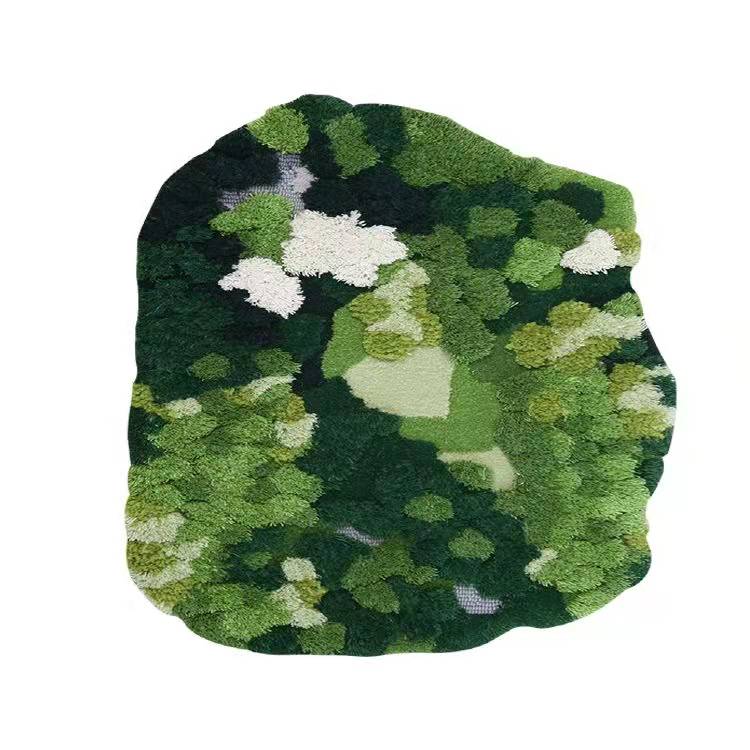 Round Moss Forest Living Room Bedroom Bed Wool Carpet
