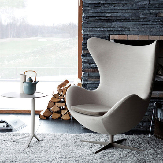 Living Room Fashion Study Swivel Eggshell Chair